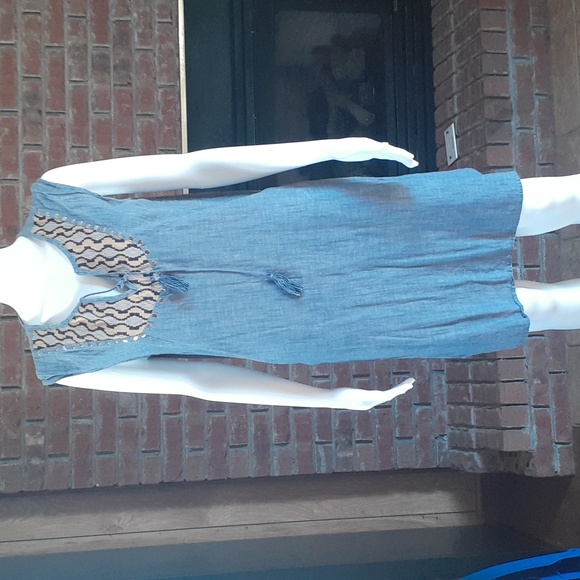 Ariat Dresses & Skirts - Ariat Blue Denim Dress with Brown Accents
